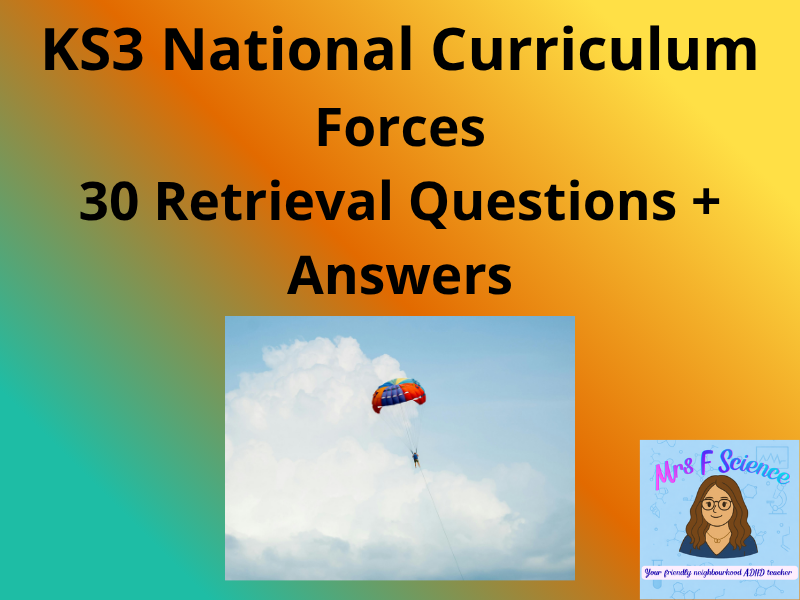 KS3 Physics Forces – 30 Retrieval Questions + Answers PDF Worksheet