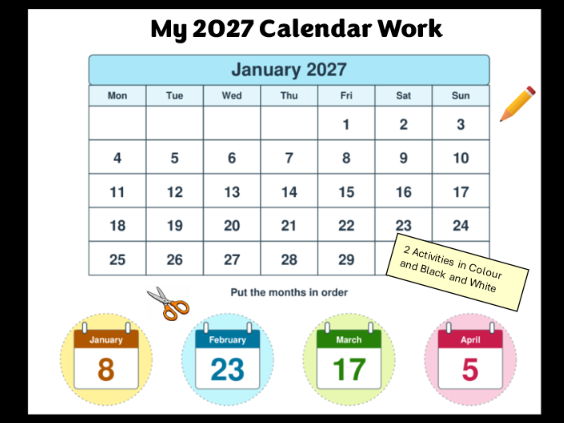 My 2027 Calendar Work KS1