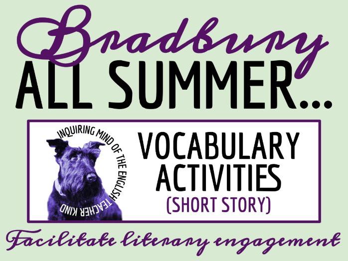 "All Summer in a Day" by Ray Bradbury Vocabulary Worksheet, Crossword Puzzle, and Word Search
