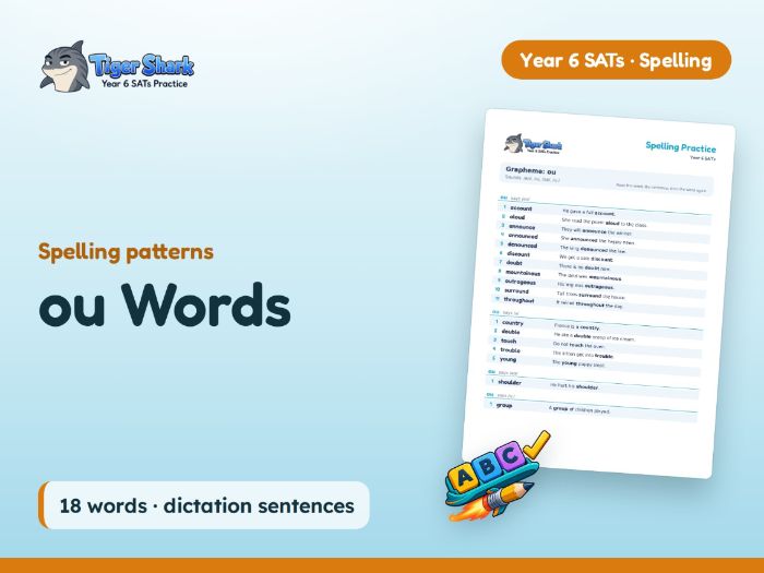ou Words: Year 6 Spelling Patterns