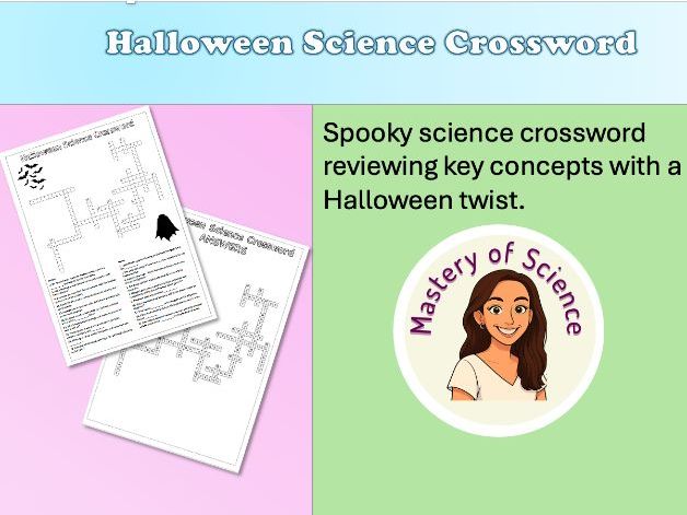 Science Halloween Crossword Activity