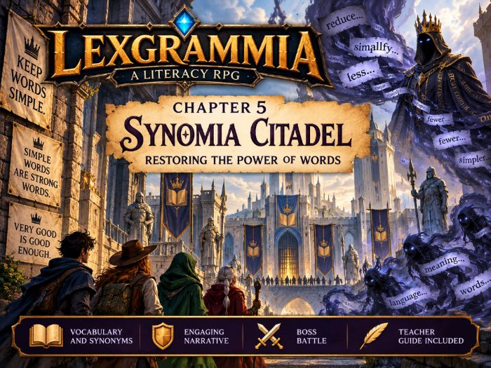 Lexgrammia Chapter 5: Synomia Citadel | Vocabulary, Synonyms & Word Choice | KS3 SEN/EAL