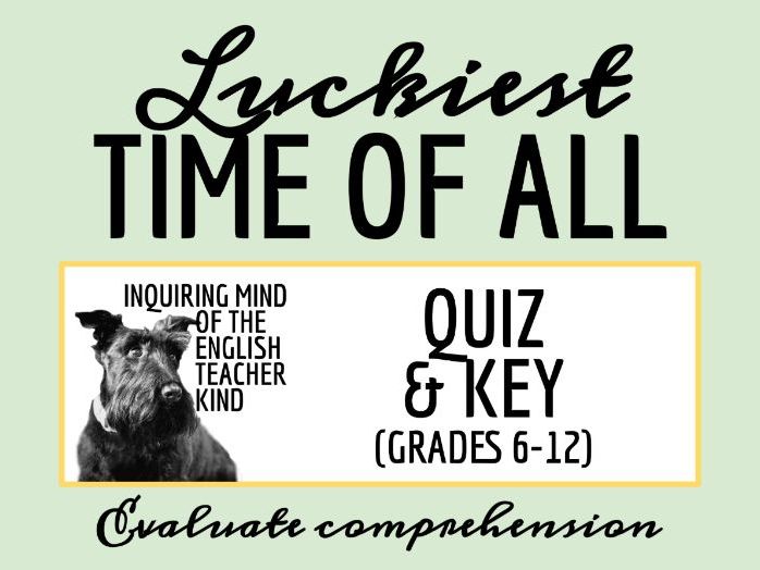"The Luckiest Time of All" by Lucille Clifton Quiz and Answer Key (Short Story)
