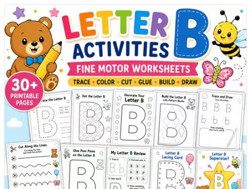 Letter B Fine Motor Activities Preschool Letter B Crafts | Tracing & Dot Marker