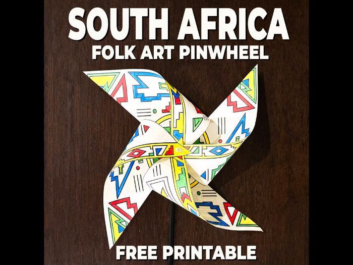 South African Folk Art Pinwheel – Ndebele Art and Design Project