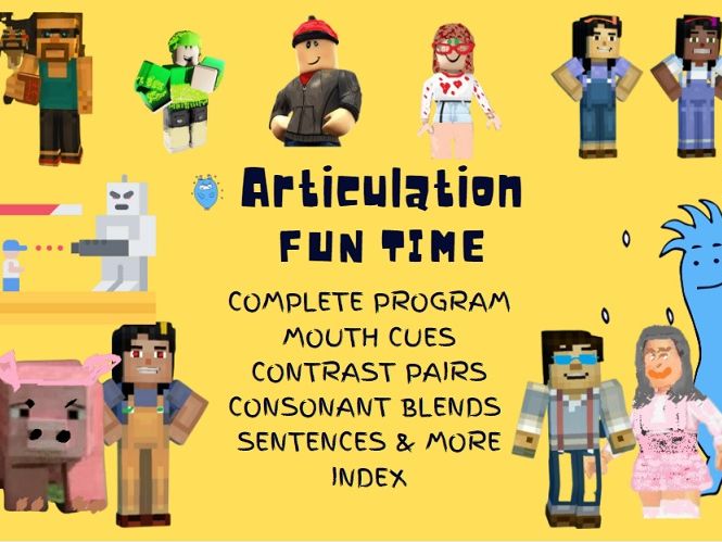 Articulation Minecraft Roblox Fun Mouth Cues Minimal Pairs Blends & More
