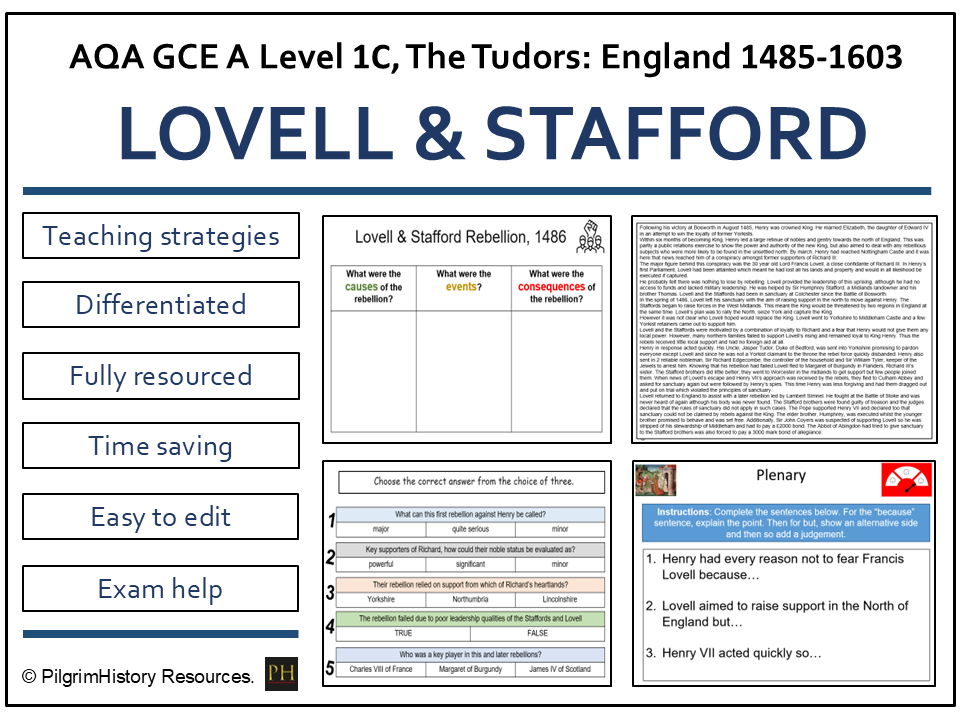 Henry VII The Stafford and Lovell Rebellion: Threat Level and Significance | AQA A Level History