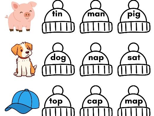 Phase 2 Phonics – Read & Colour CVC Words (4 Sheets)