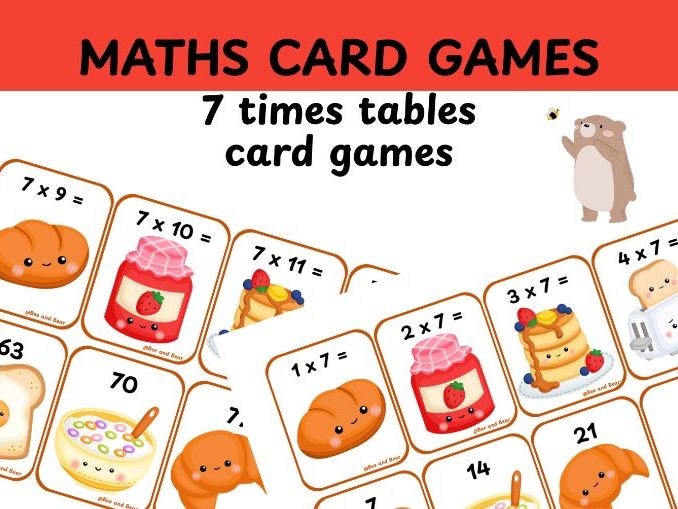 7 times tables fun card games