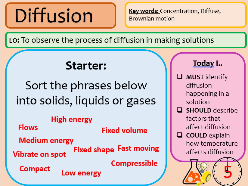 KS3 Diffusion with practical