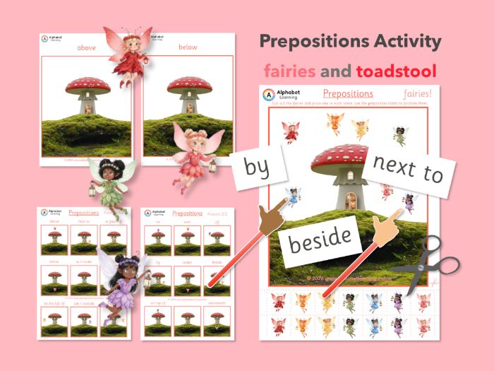 Prepositions Fairies and Toadstool (with Answers)