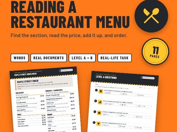 Reading a Restaurant Menu: Functional Reading and Money Skills for SEND