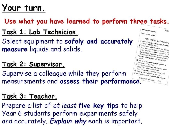 Year 7 Measuring Skills KS3 Practical Science lesson Teaching Resources
