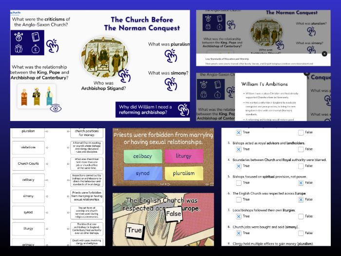 GCSE History (Edexcel/OCR/AQA) The Church Before & After The Norman Conquest Revision