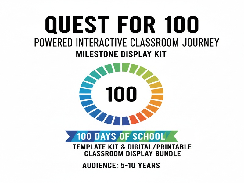 Quest for 100 Powered Interactive Classroom Journey & Milestone Display Kit