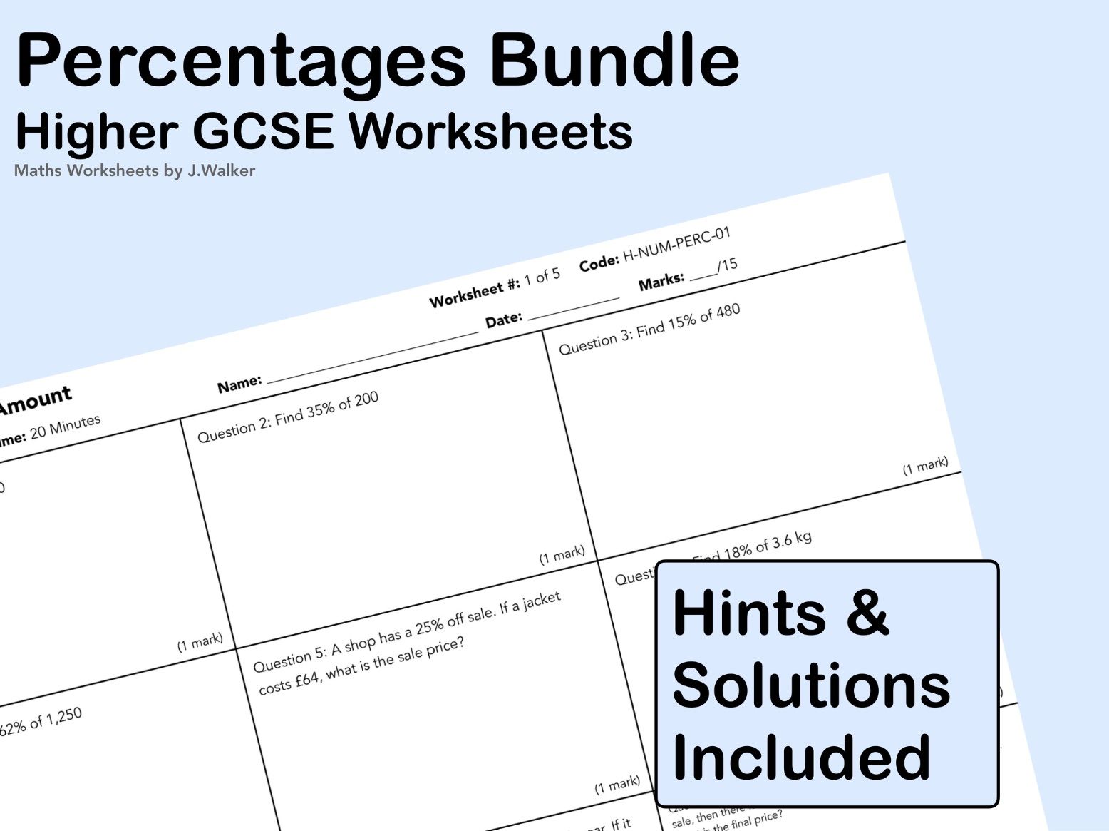GCSE Maths: Percentages Bundle - Higher Tier