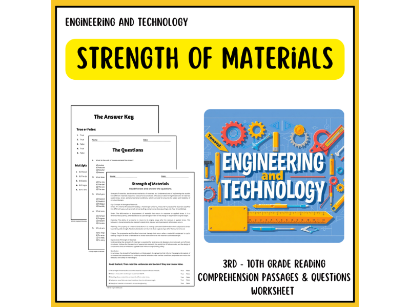 Strength of Materials Reading Comprehension Passages & Questions ...
