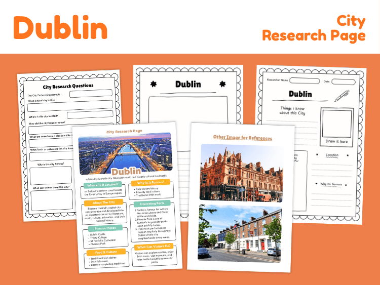 Dublin City Research Project | Geography & Culture Worksheets