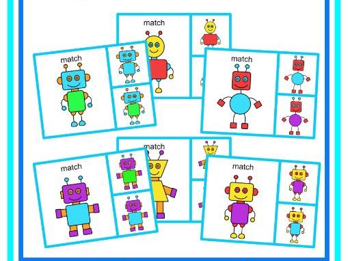 Robots Colour Matching Cards Autism SEND Speech