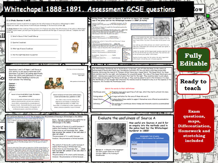 Whitechapel 1888-1891. 4 and 8 marks Assessment and scaffolded answers
