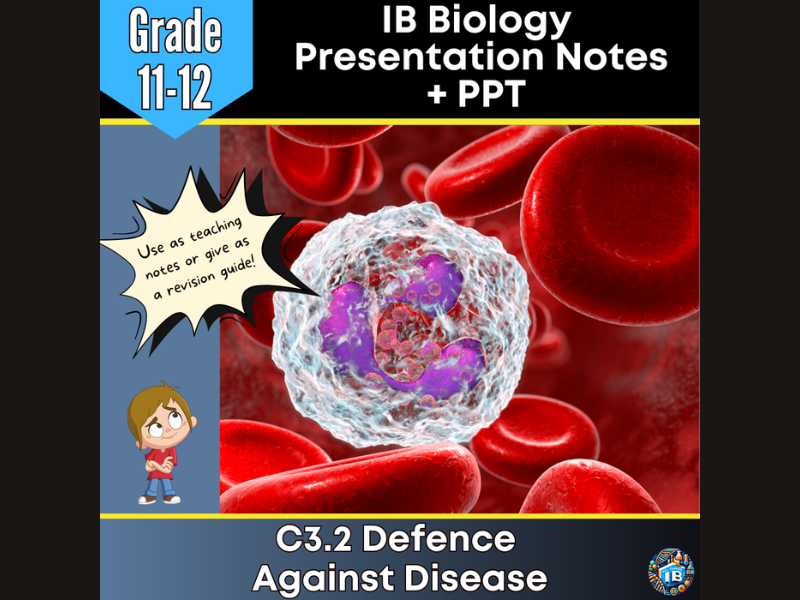 IB DP Biology C3.2 Defence Against Disease Teaching Notes & PowerPoint 2026