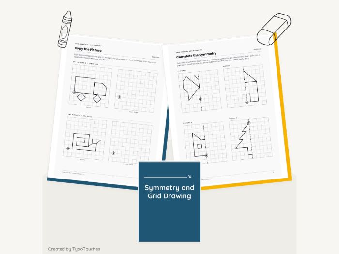 Symmetry and Grid Drawing | 6 No-Prep Sheets