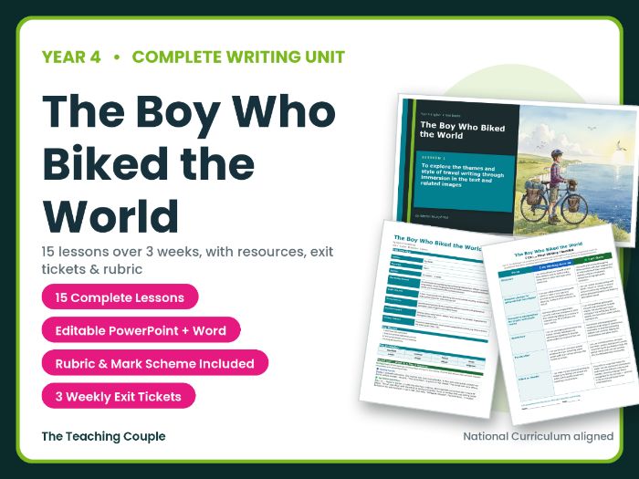 The Boy Who Biked the World | Year 4 English Unit | 15 Complete Lessons + Resources