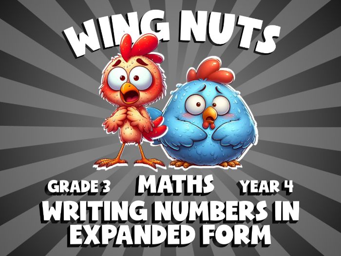 Writing Numbers in Expanded Form WING NUTS Maths Game | No-Prep Year 4 Review Activity
