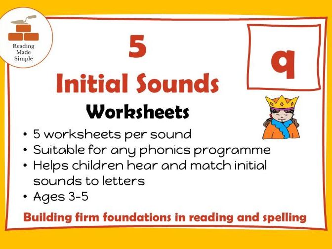Qq Initial Sounds | 5 Worksheets