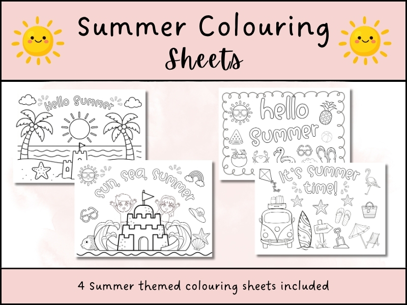 Summer Colouring Sheets Activity EYFS