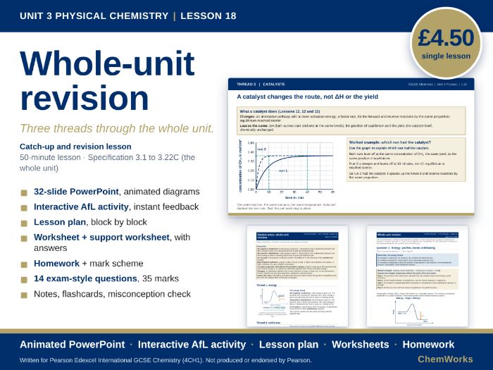 Edexcel IGCSE Chemistry Unit 3 – Physical Chemistry: Lesson 18, Whole-Unit Revision