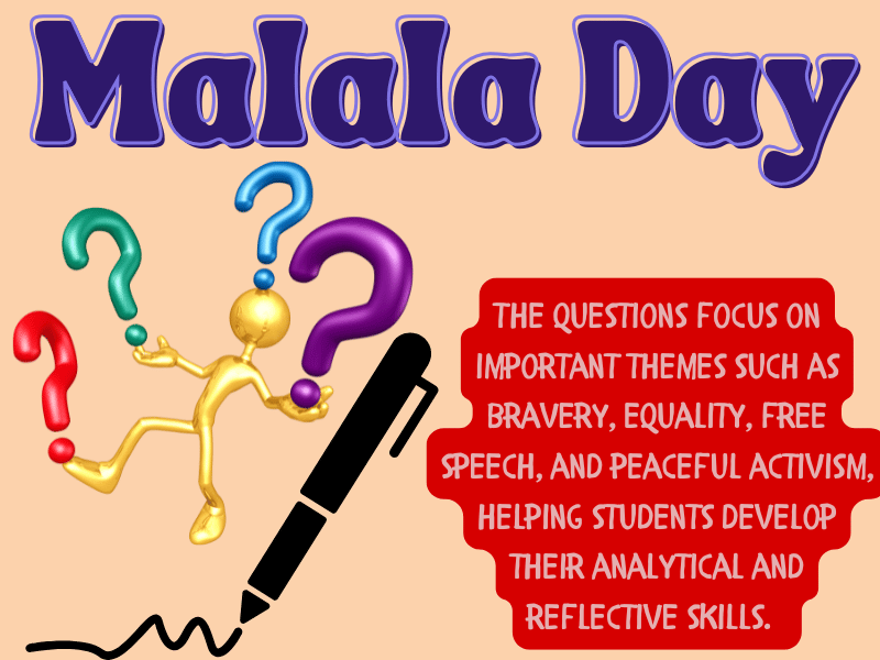 Malala Day: Critical Thinking Questions for Teens! Printable Pages