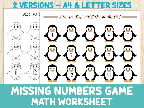 Missing Numbers Maths Worksheet (FREE)