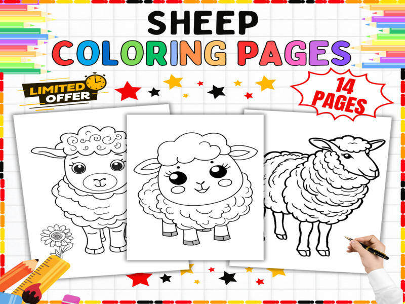 Sheep Colouring Pages | Farm Theme Colouring Book | Relaxing Classroom Activity