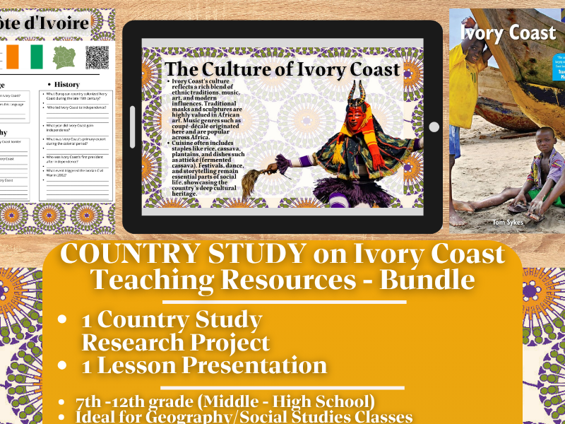 Country Study Teaching Resources - Ivory Coast - Geography + Social Studies