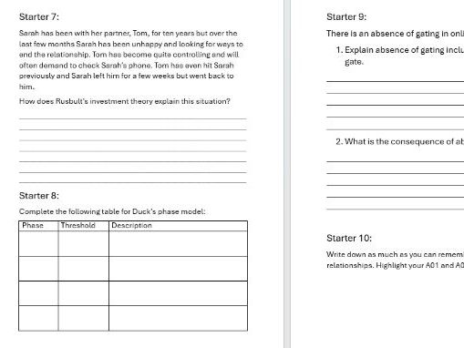 Relationships Booklet Bundle
