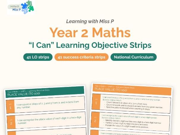 Year 2 Math 'I CAN' and LO Strips