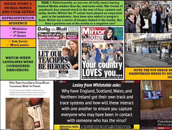 AS/A2 EDUQAS: RETURN TO SCHOOL LOOK AT NEWS DURING LOCKDOWN