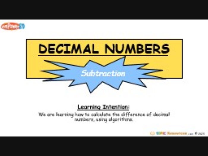 Decimal Subtraction: Differentiated + Editable PPT + Codebreaker L1