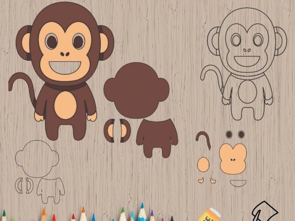 Monkey Craft – Cut and Paste Jungle Animal Activity for Kids