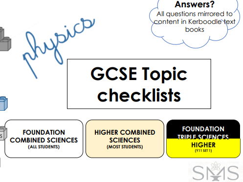 AQA GCSE Physics knowledge retrieval booklet - FULL COURSE