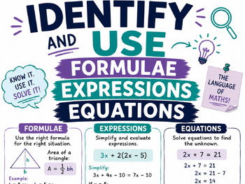 Identify and use formulae,expressions,identities Full lesson