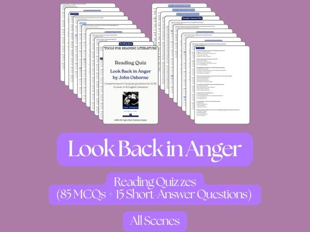 Look Back in Anger Reading Quiz – The Whole Play | GCSE & A-Level English