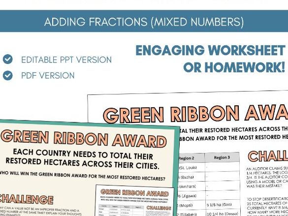 Adding Mixed Numbers | Worksheet Task Activity | Fractions