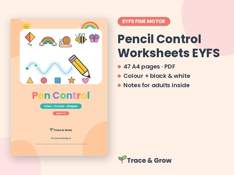Pencil Control Worksheets EYFS Pre-Writing
