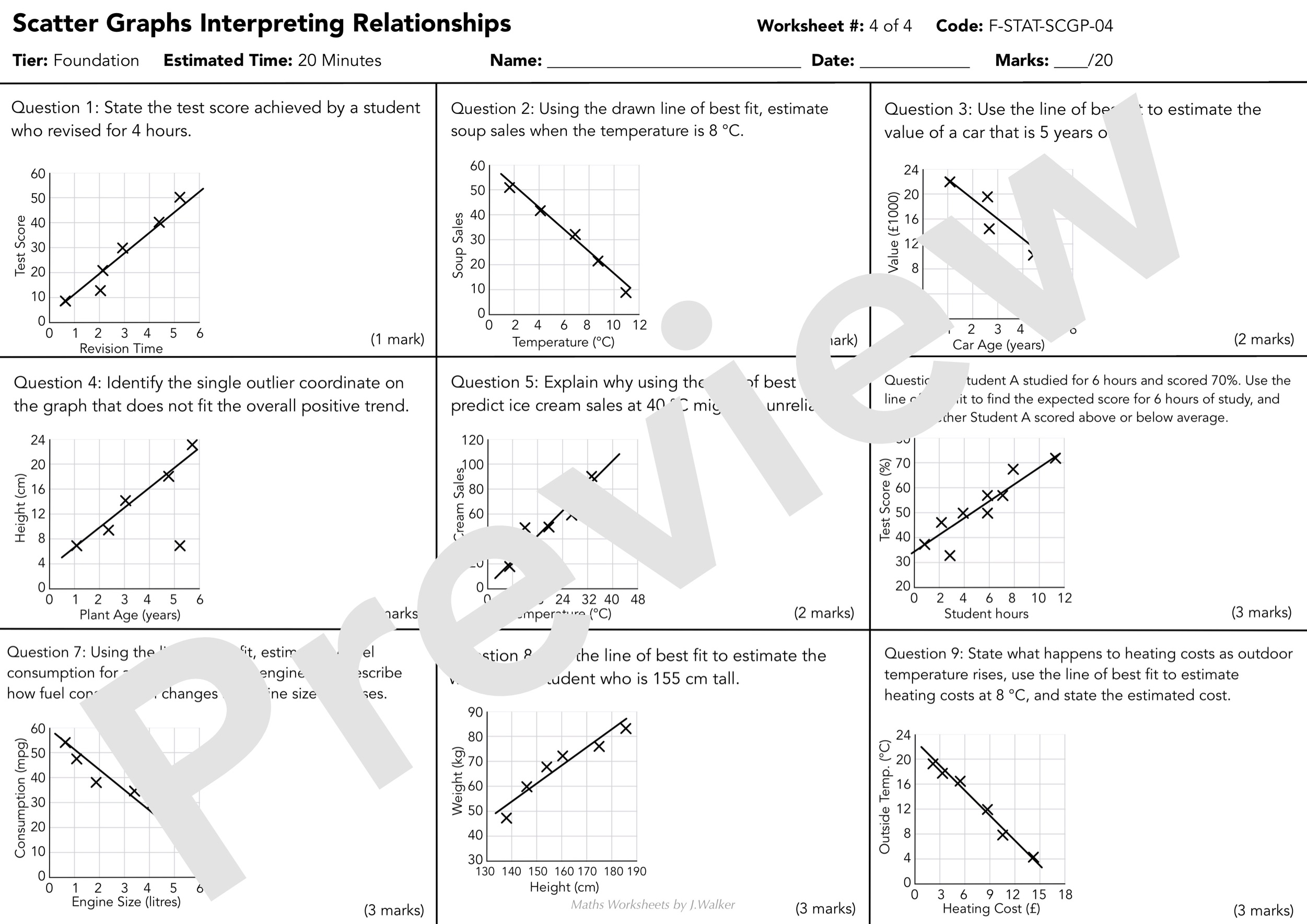 Toxic Relationship Worksheet.pdf GCSE Maths Worksheet: Scatter Graphs Interpreting Relationships ...