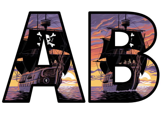 Pirates the black pearl ship Lettering Set Display Title Letters ...