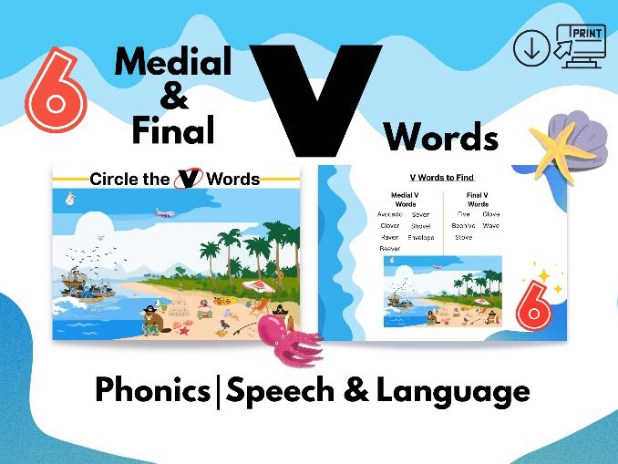Medial & Final V Words-Speech&Language|Phonics
