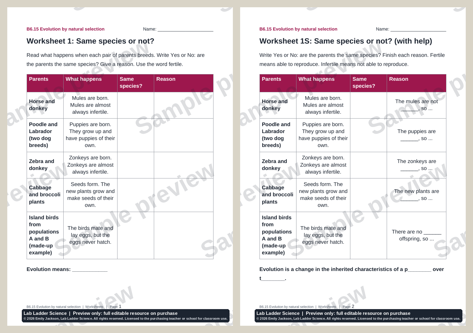 B6-15 Natural Selection: AQA GCSE Biology | Teaching Resources