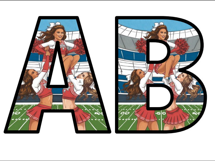 Cheerleaders PE Sport Lettering Set Display Title Letters Numbers Signs ...